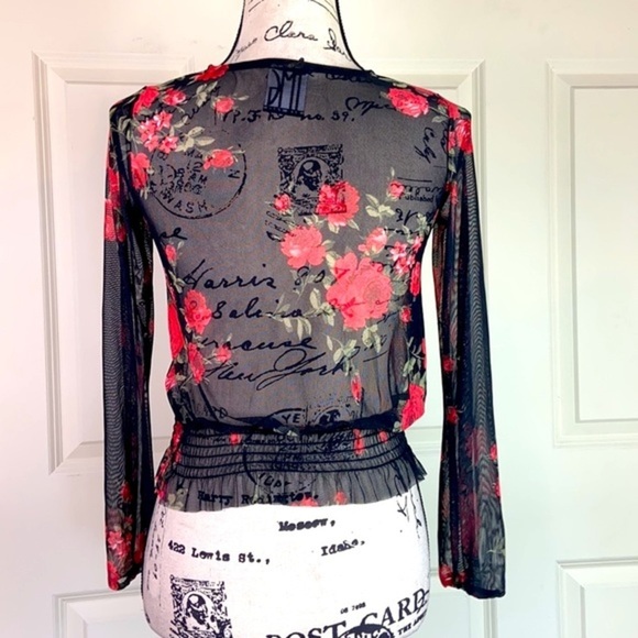 TMG New York Sheer Mesh Printed Top - Picture 6 of 9